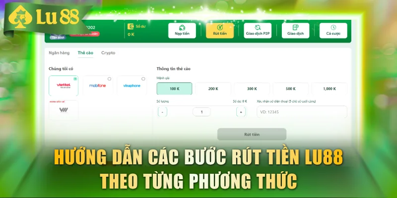 Hướng Dẫn Các Bước Rút Tiền LU88 Dành Cho Hội Viên Mới